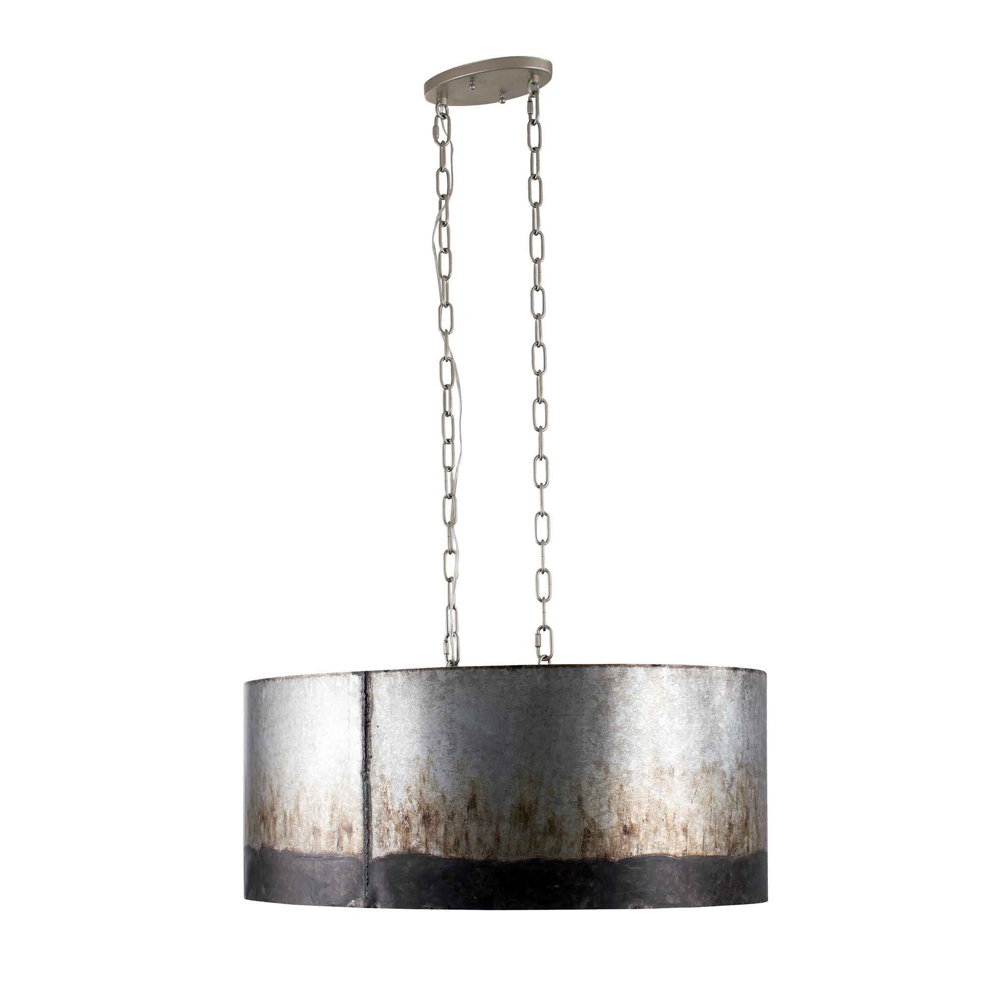 6 light 30 inch ombre galvanized pendant