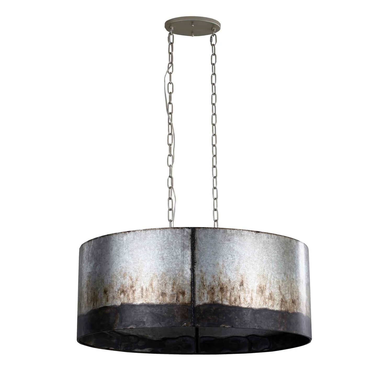 6 light 30 inch ombre galvanized pendant