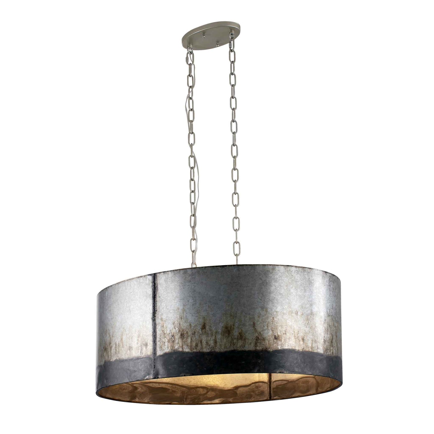 6 light 30 inch ombre galvanized pendant