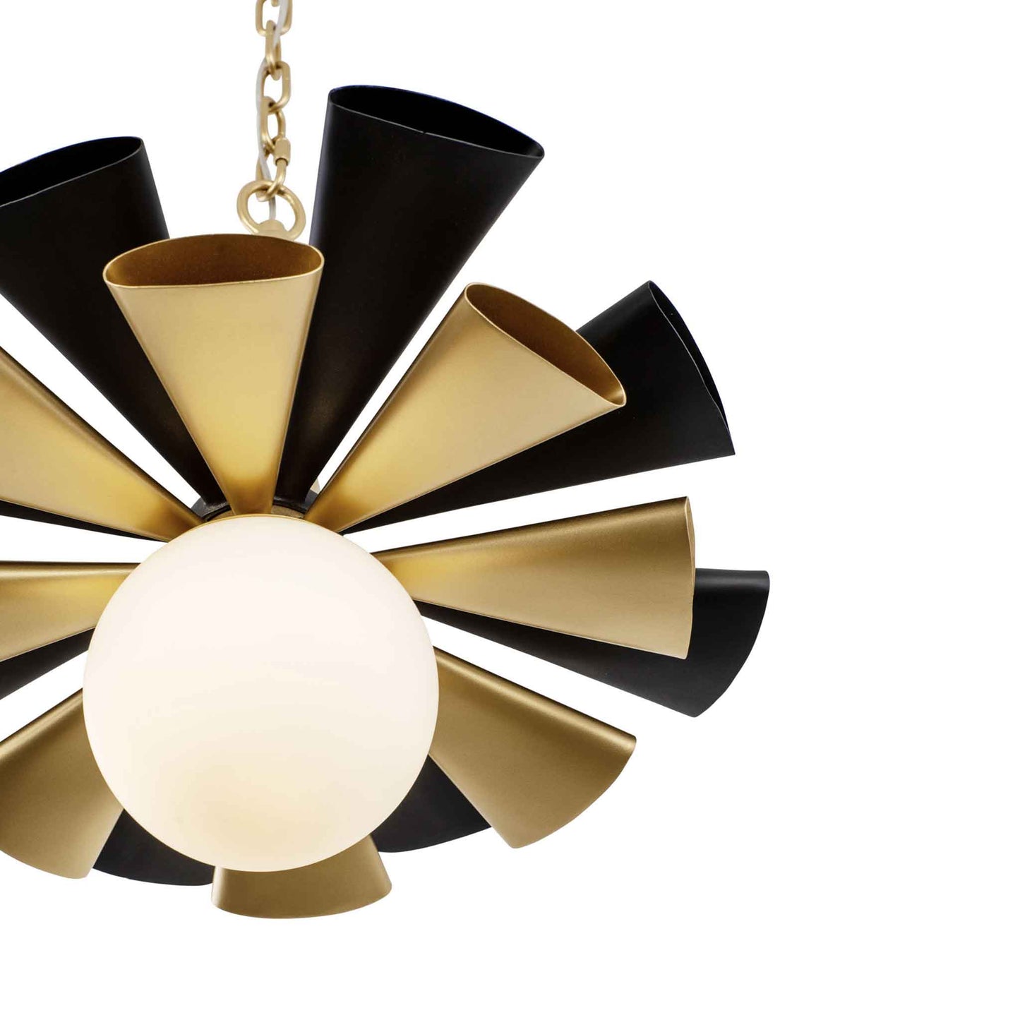 1 light 18 inch black and gold pendant