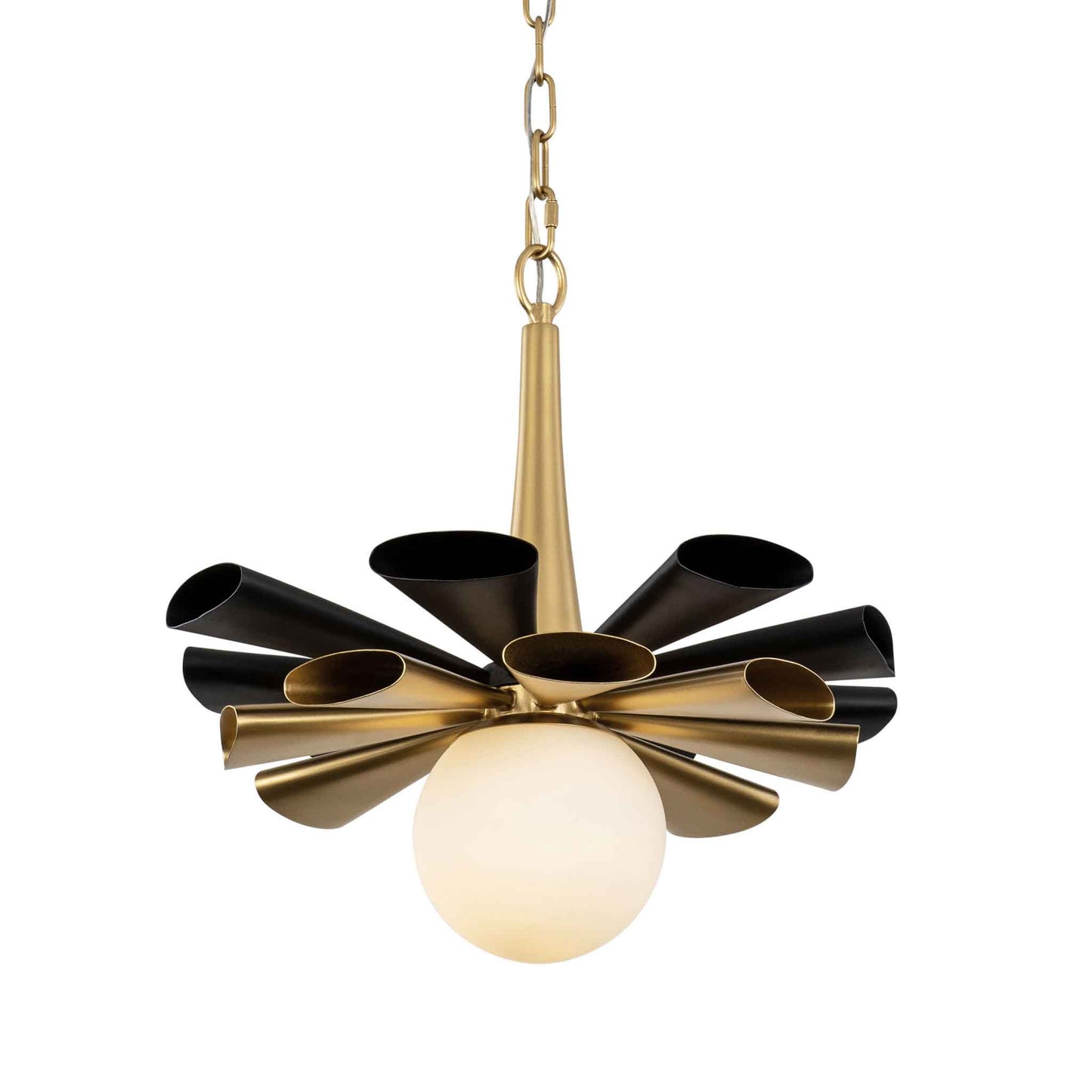 1 light 18 inch black and gold pendant