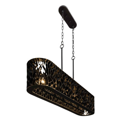 6 light 48 inch black and gold pendant