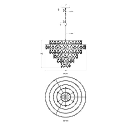 10 light 36 inch french gold chandelier