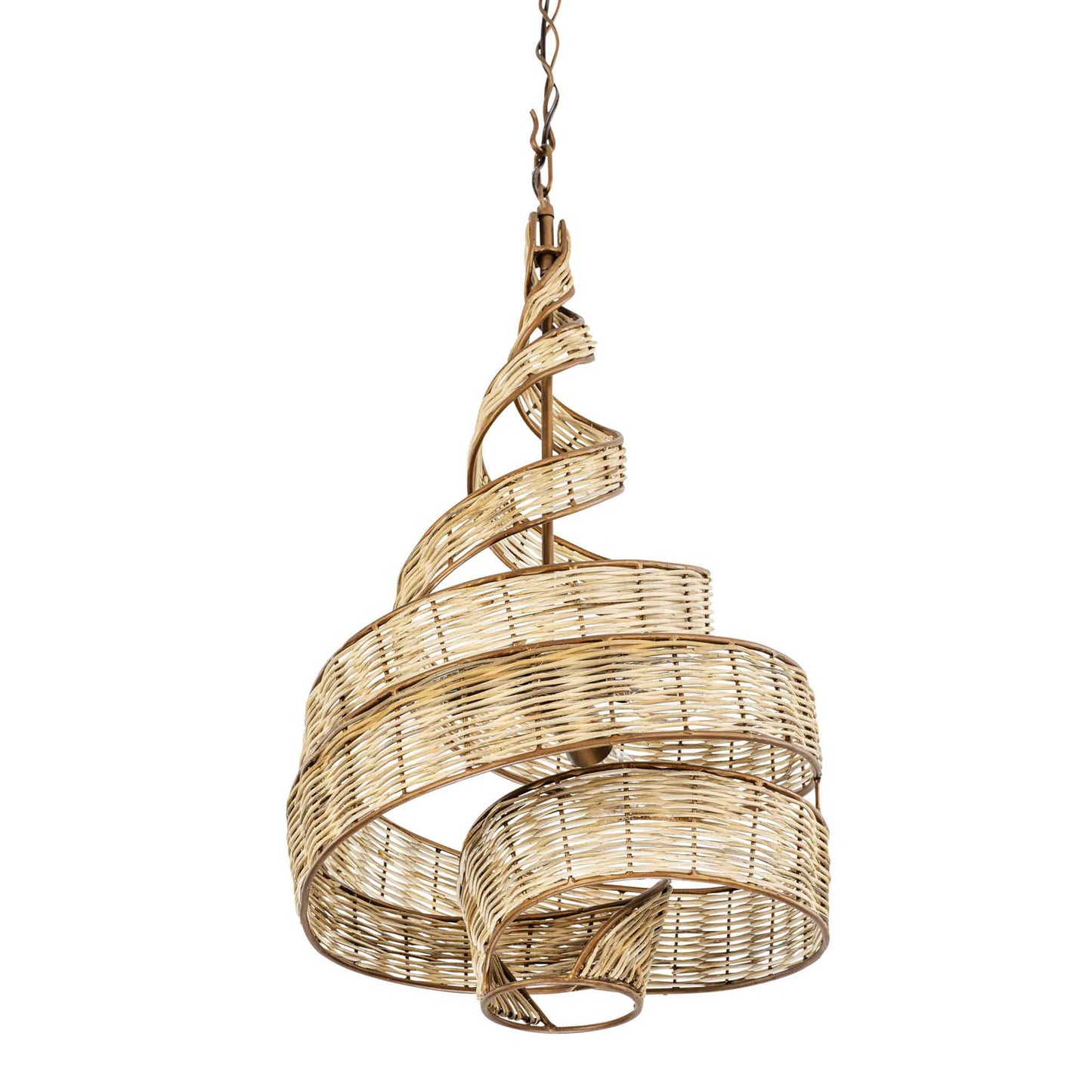 3 light 18 inch baguette and rattan pendant