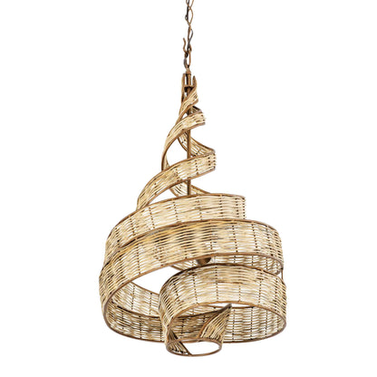 3 light 18 inch baguette and rattan pendant