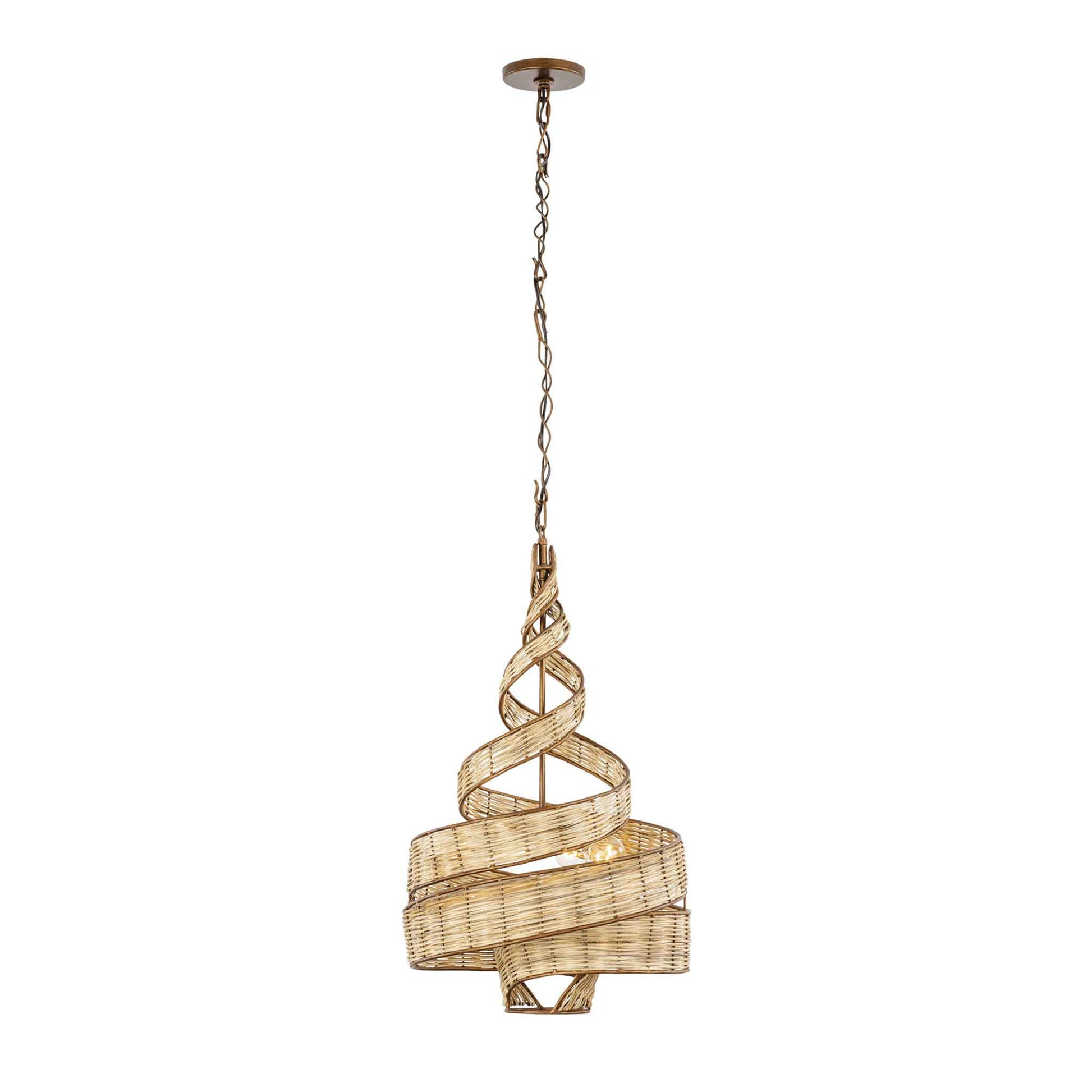 3 light 18 inch baguette and rattan pendant