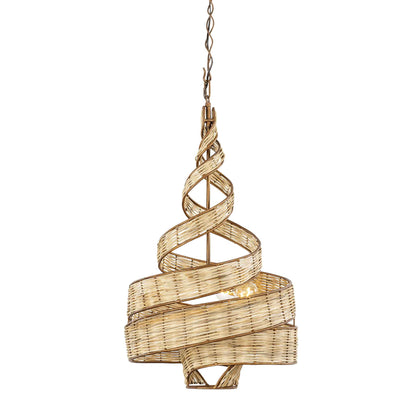 3 light 18 inch baguette and rattan pendant