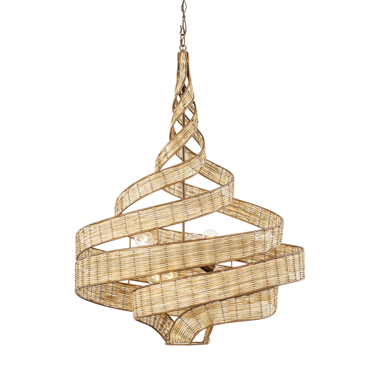 6 light 30 inch baguette and rattan pendant