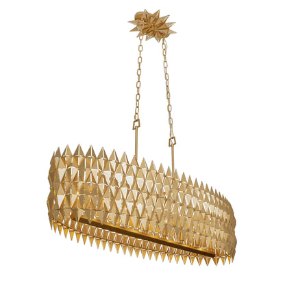 8 light 48 inch french gold pendant