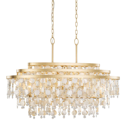 9 light 42 inch french gold pendant