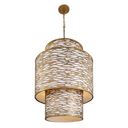 16 light 32 inch 3 tier havana gold pendant