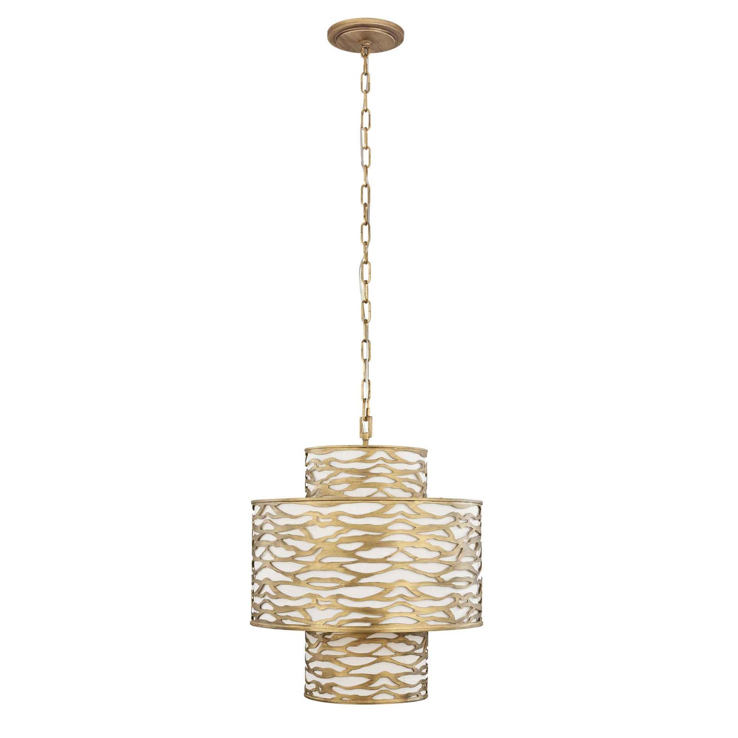 4 light 19 inch 3 tier havana gold pendant