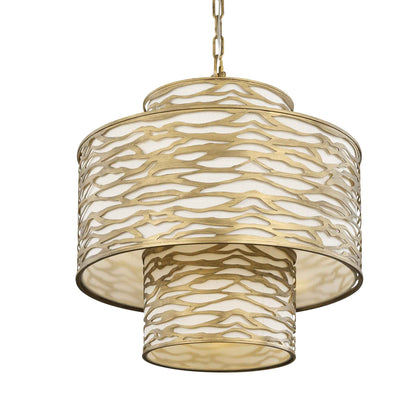 4 light 19 inch 3 tier havana gold pendant