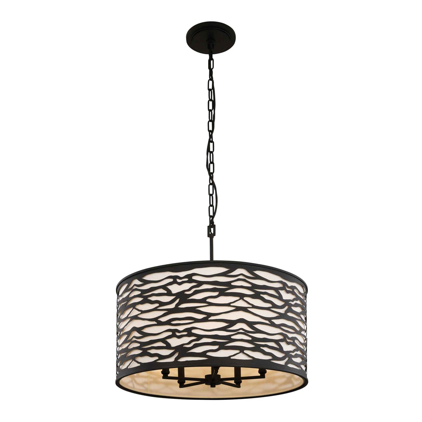 5 light 24 inch carbon black pendant