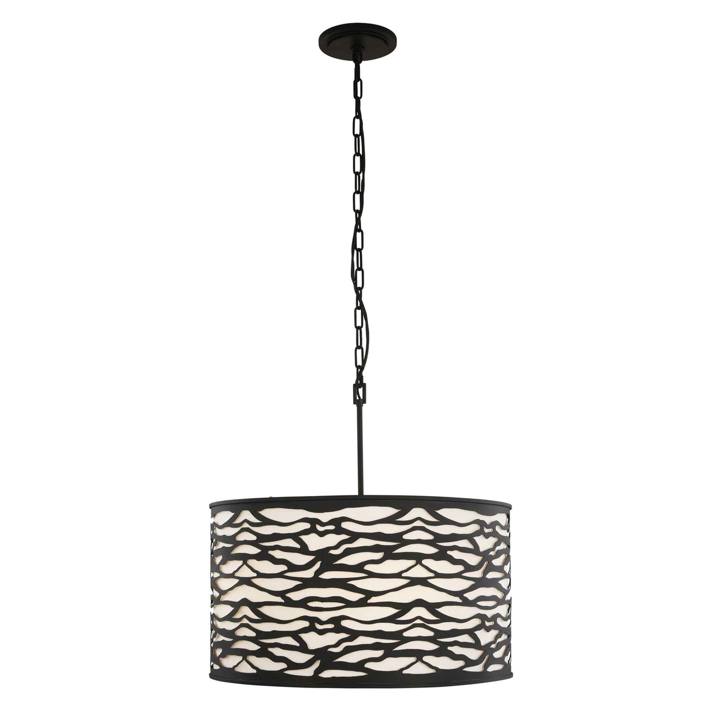 5 light 24 inch carbon black pendant