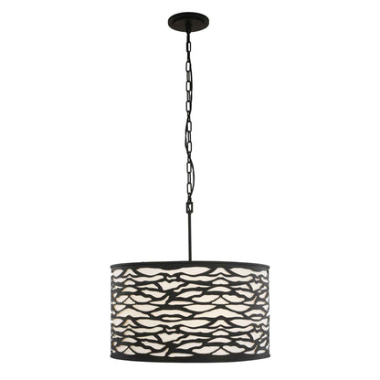 5 light 24 inch carbon black pendant