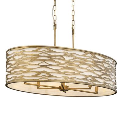 6 light 36 inch havana gold pendant