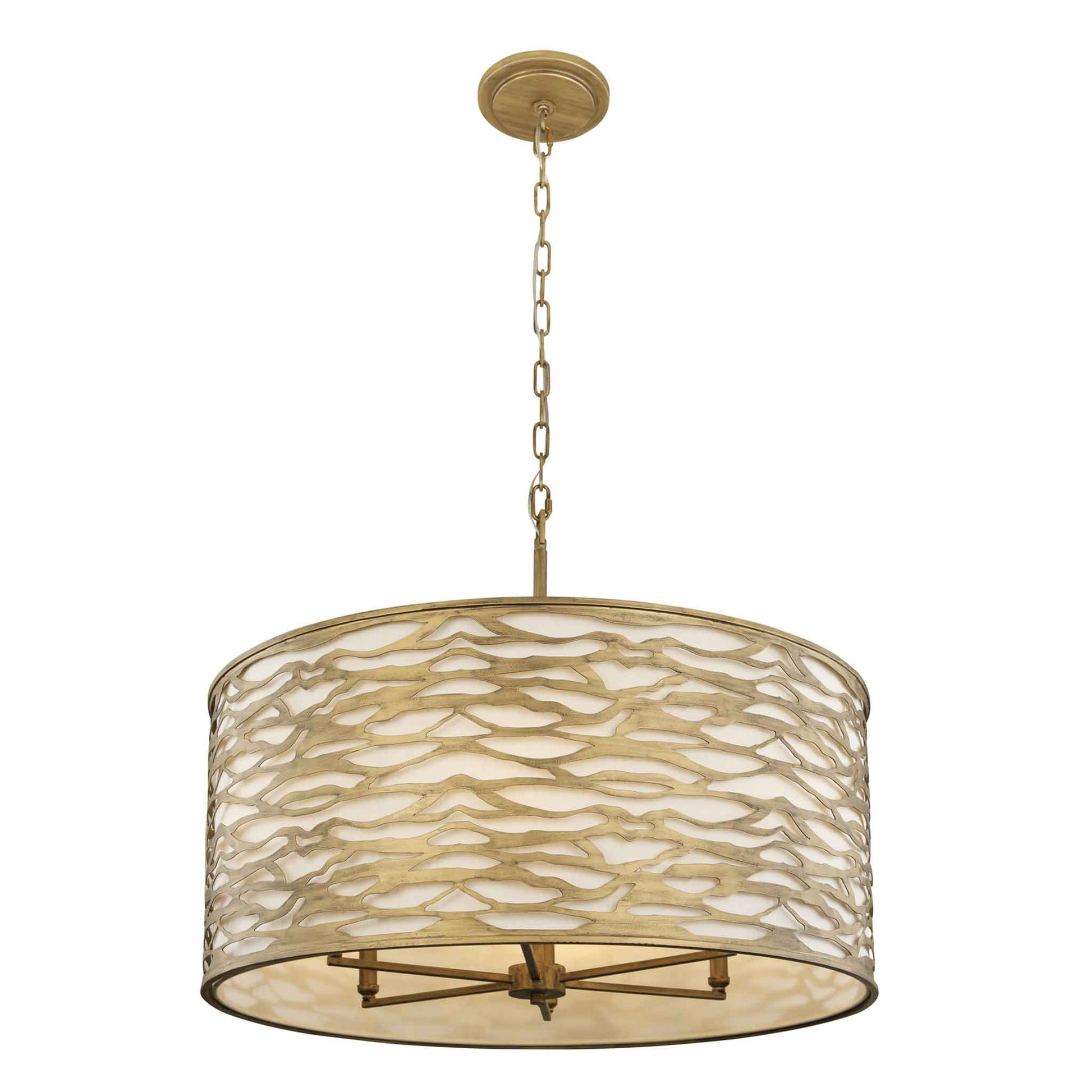 6 light 30 inch havana gold pendant