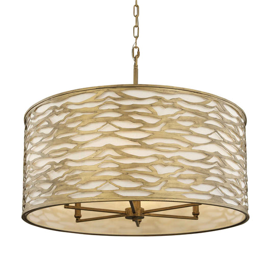 6 light 30 inch havana gold pendant