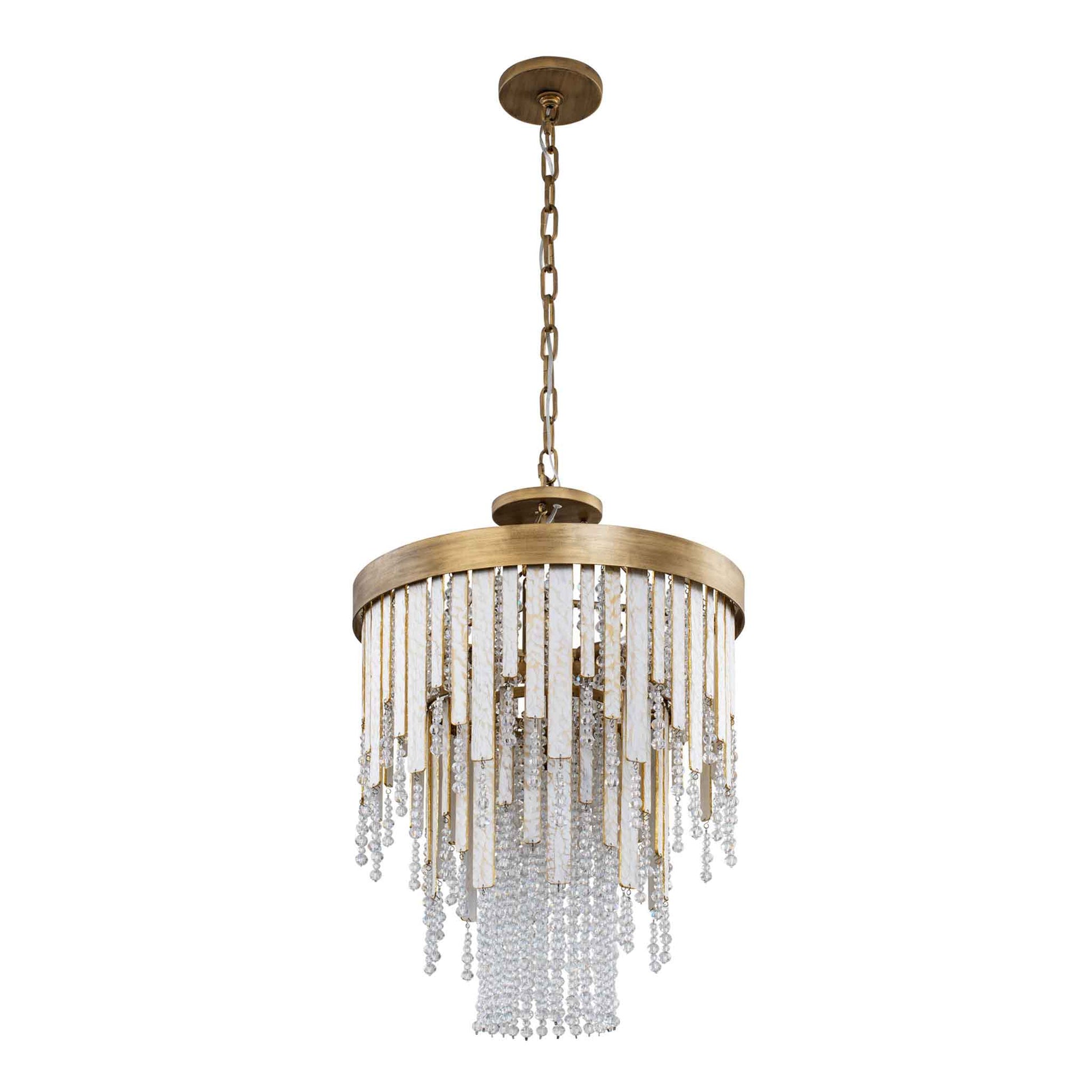 4 light 18 inch gold and white chandelier