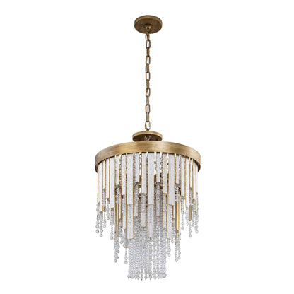 4 light 18 inch gold and white chandelier