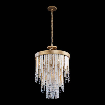 4 light 18 inch gold and white chandelier