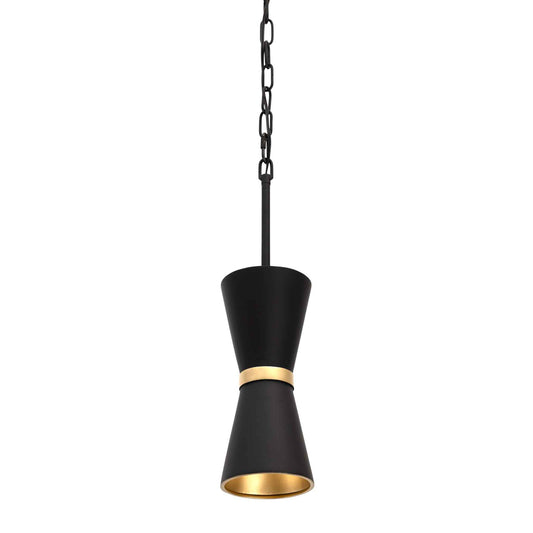 1 light 5 inch black and gold pendant