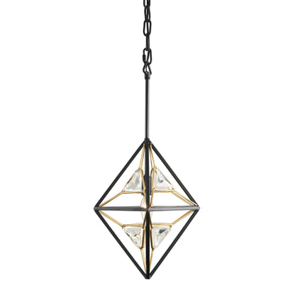 1 light 10 inch black and gold pendant