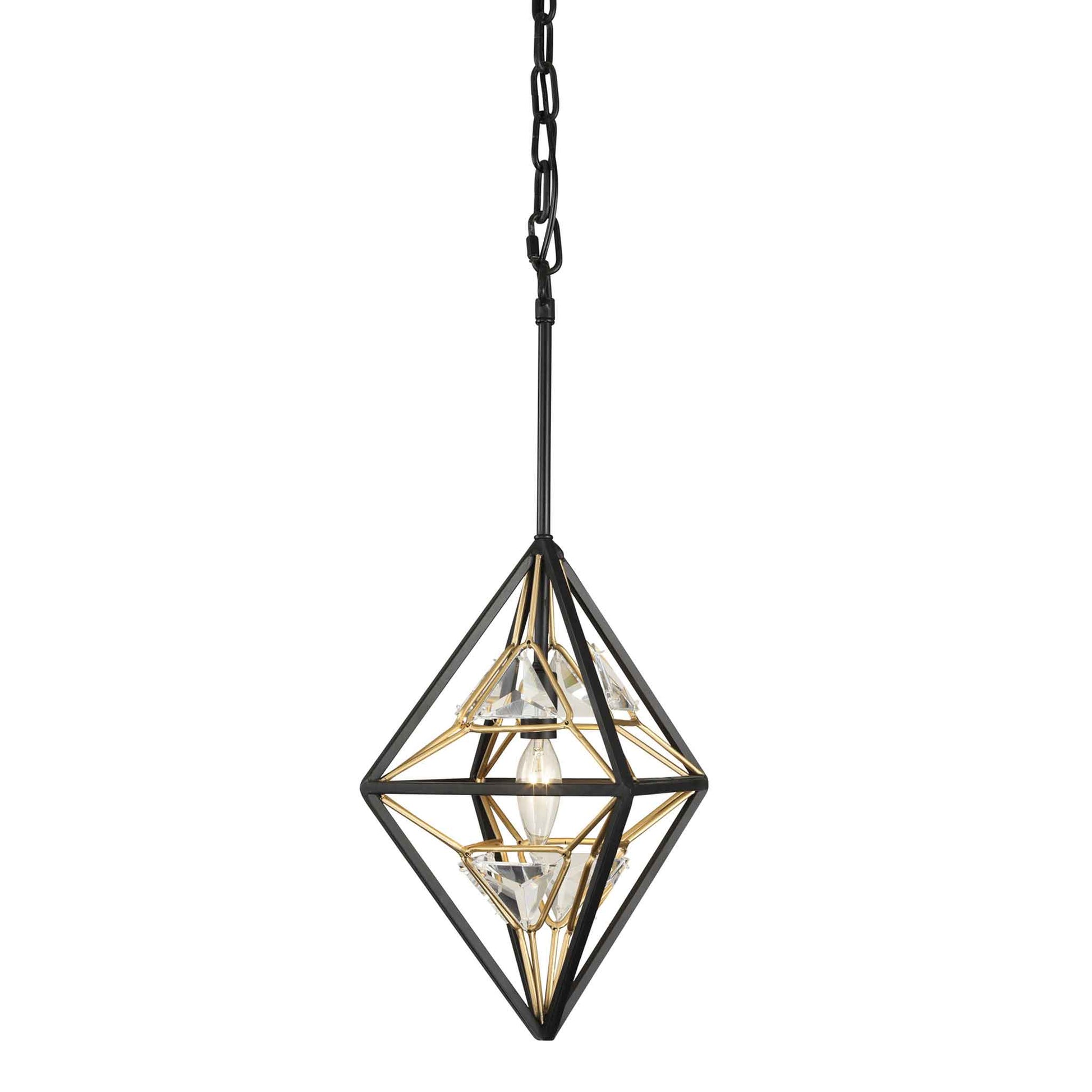 1 light 10 inch black and gold pendant