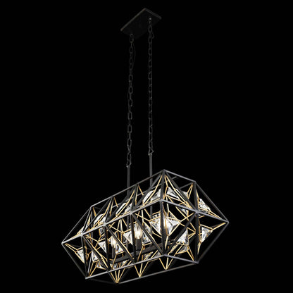 3 light 28 inch black and gold pendant