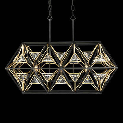 3 light 28 inch black and gold pendant