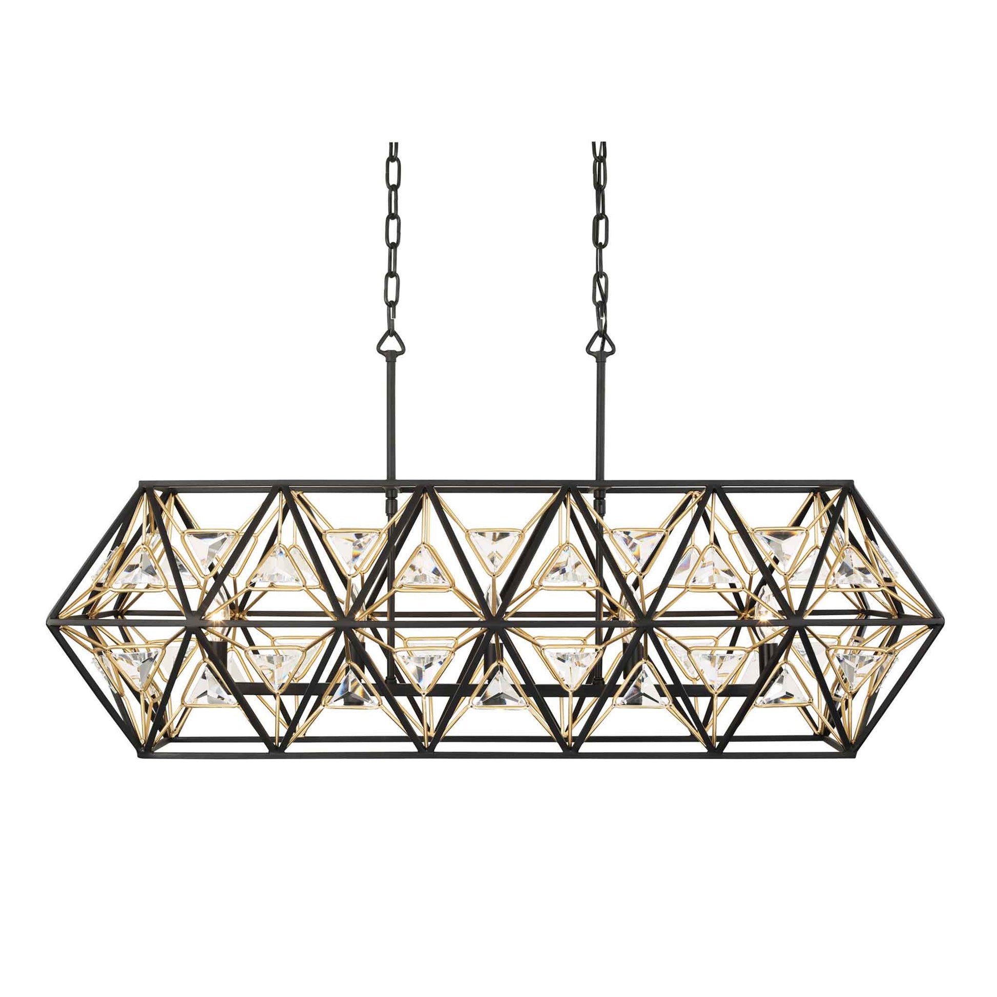 5 light 42 inch black and gold pendant