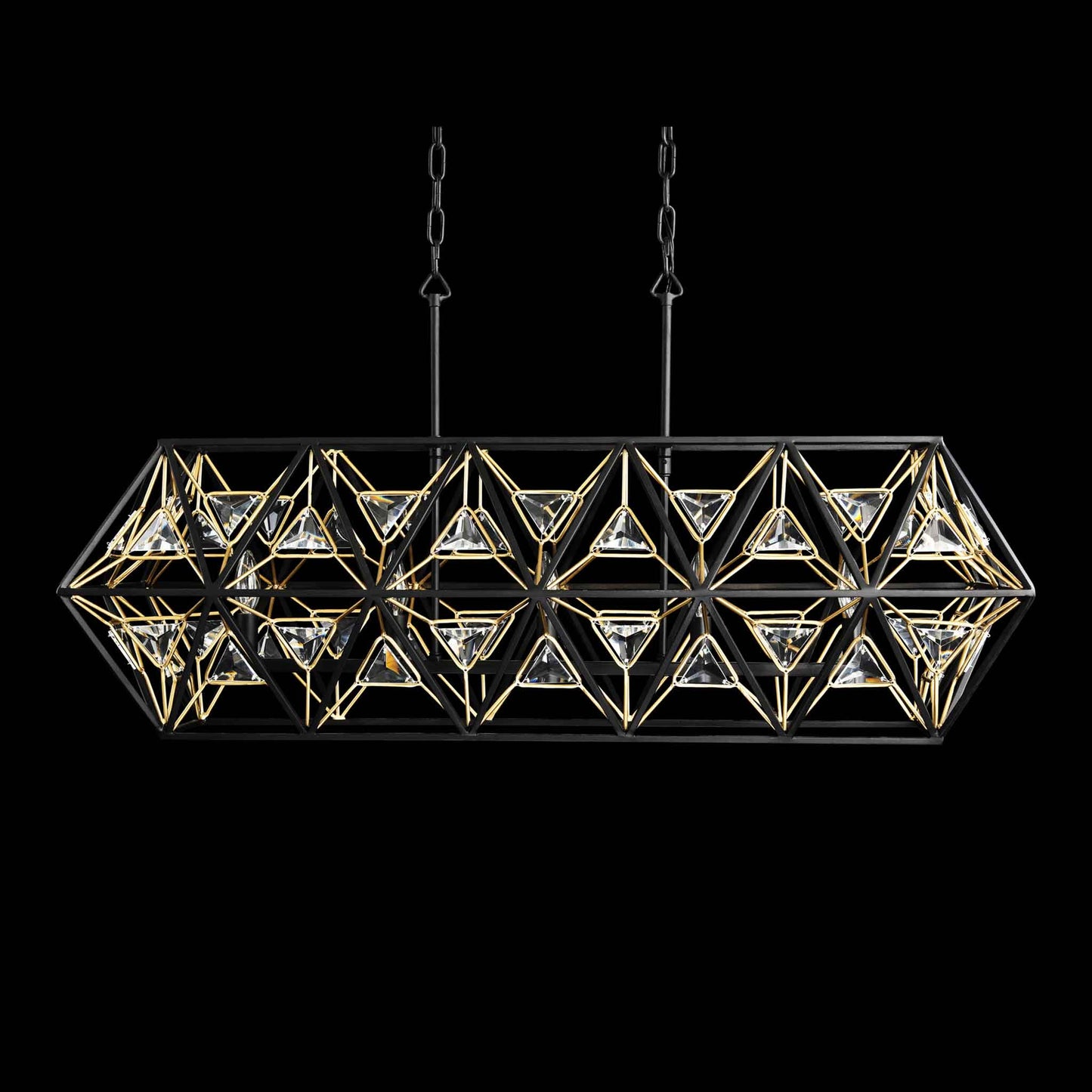 5 light 42 inch black and gold pendant