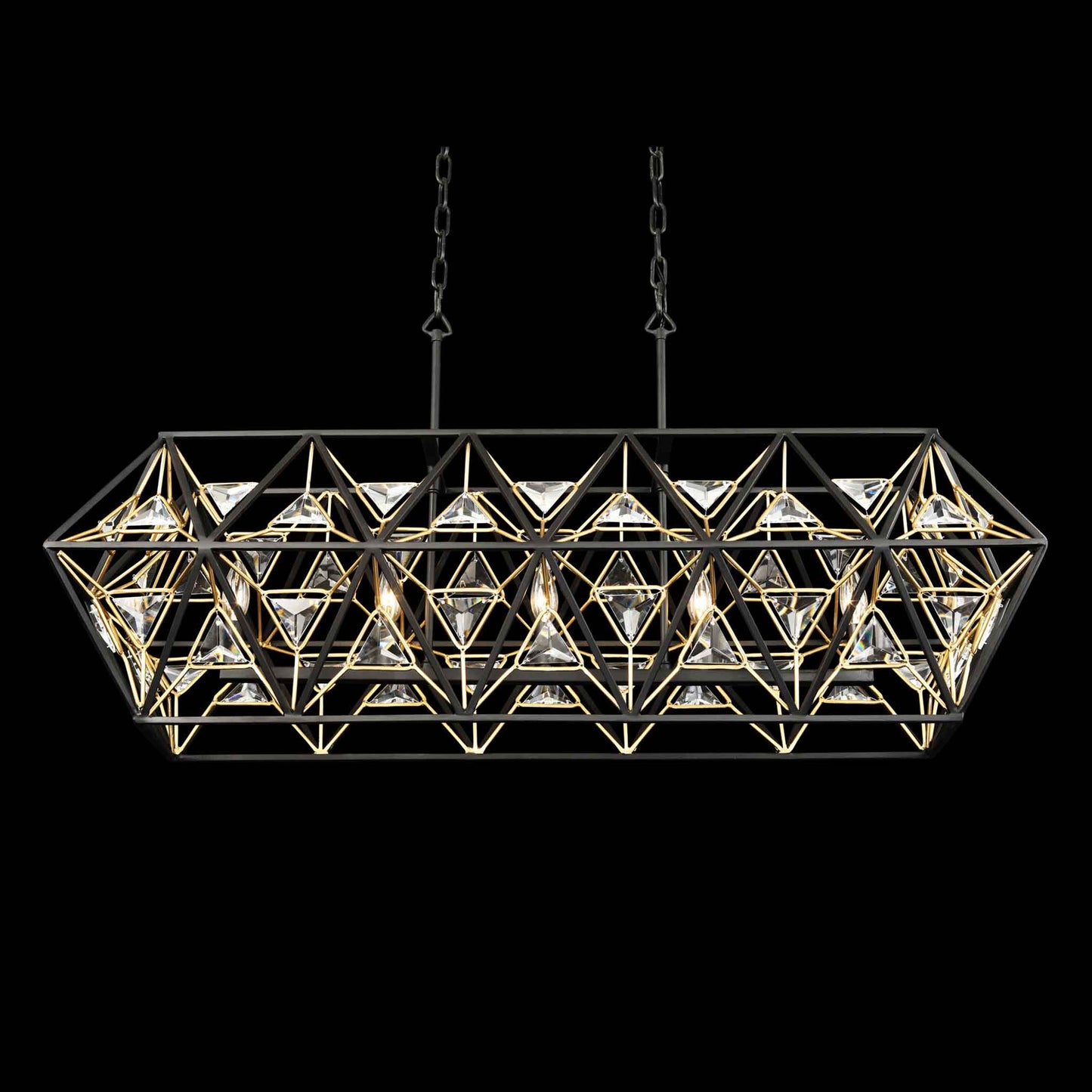 5 light 42 inch black and gold pendant