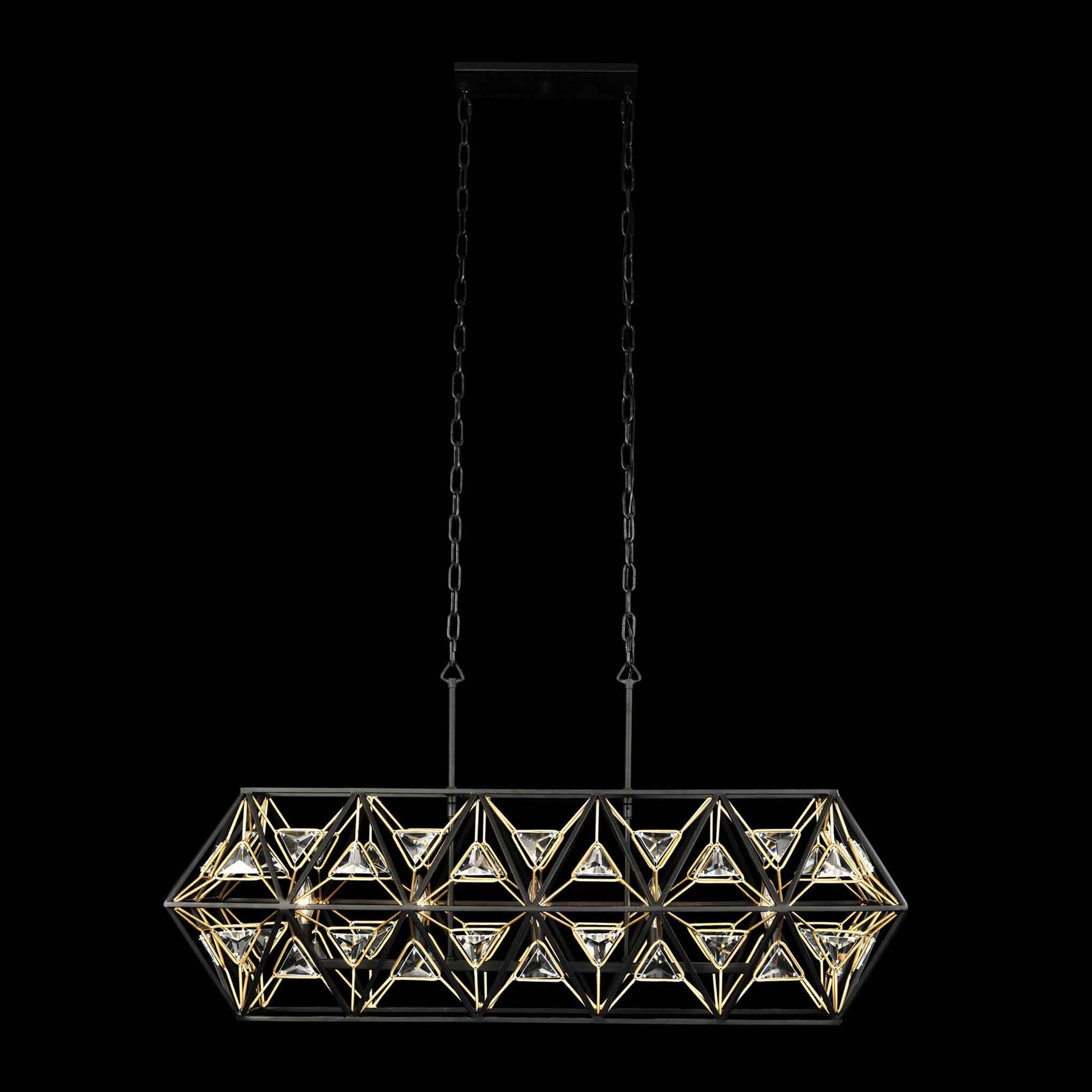 5 light 42 inch black and gold pendant