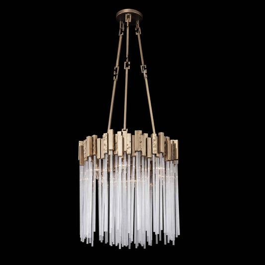 6 light 18 inch havana gold pendant