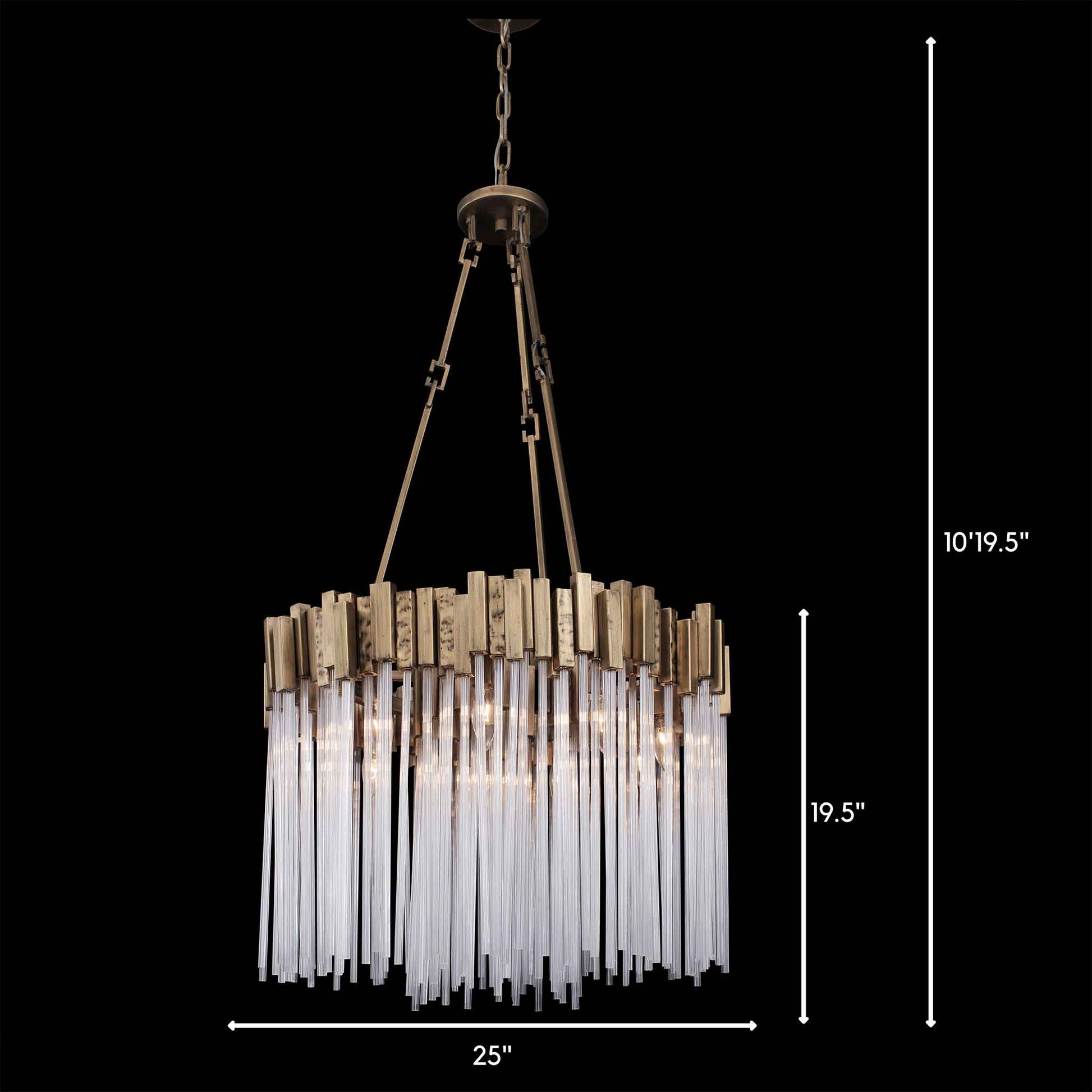 9 light 25 inch havana gold pendant