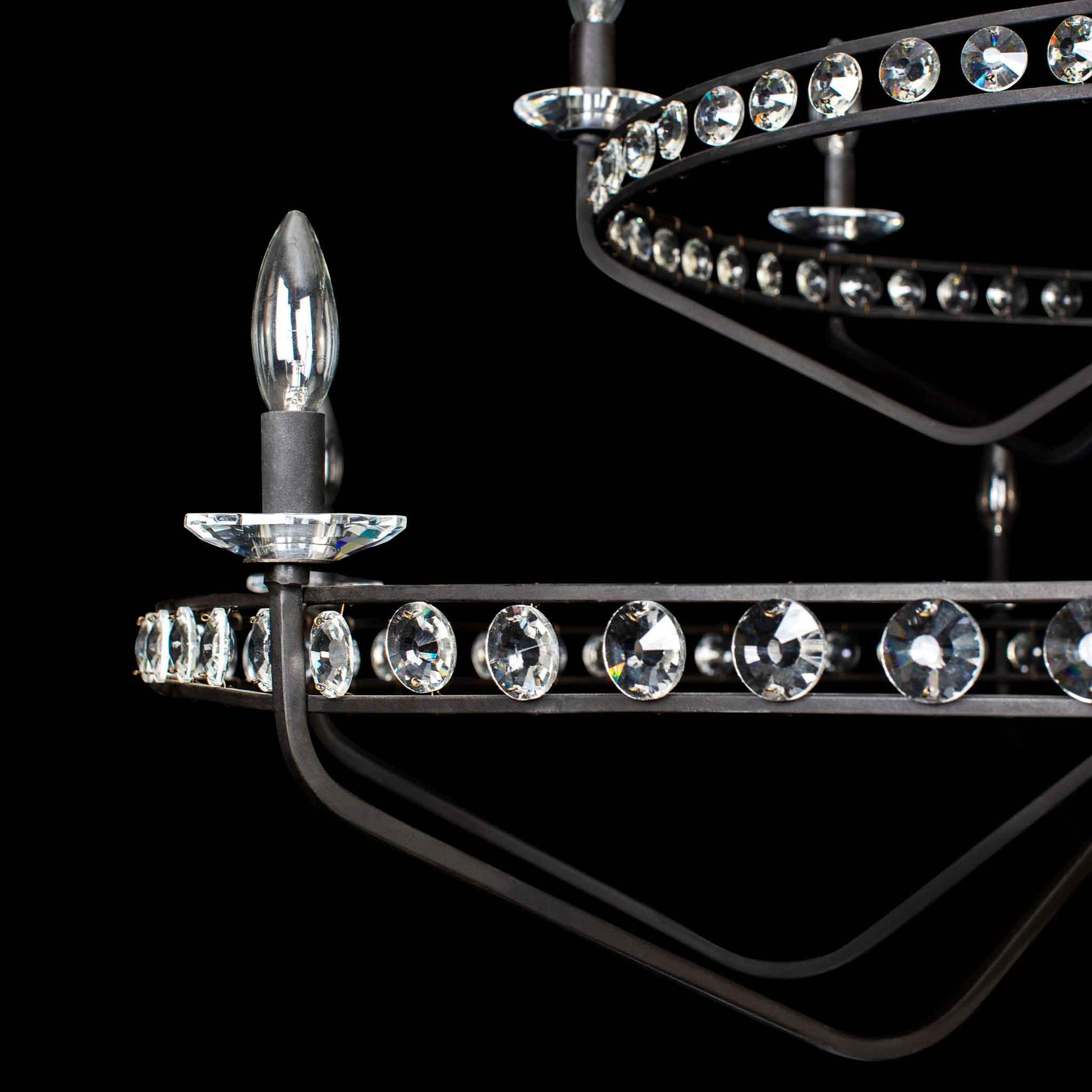 15 light 48 inch 3 tier carbon chandelier