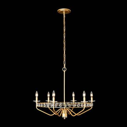 6 light 30 inch antique gold chandelier