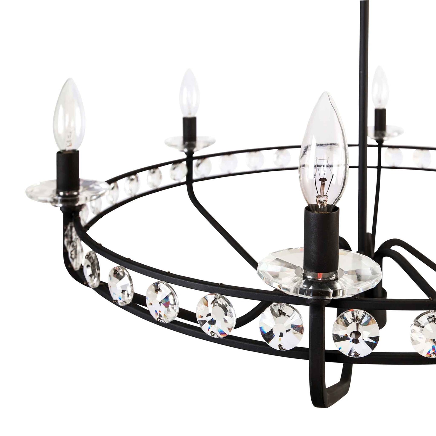 6 light 30 inch carbon chandelier