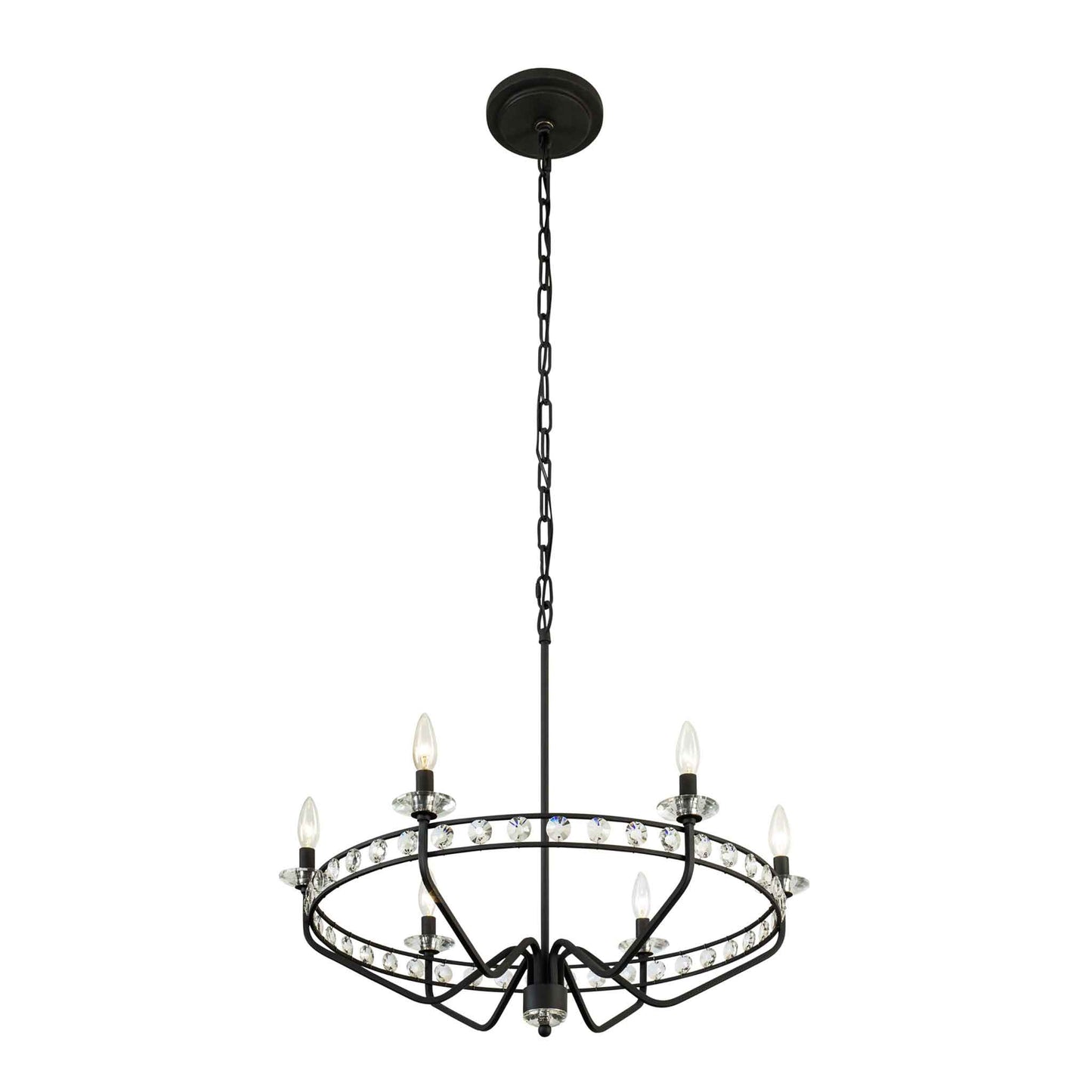 6 light 30 inch carbon chandelier