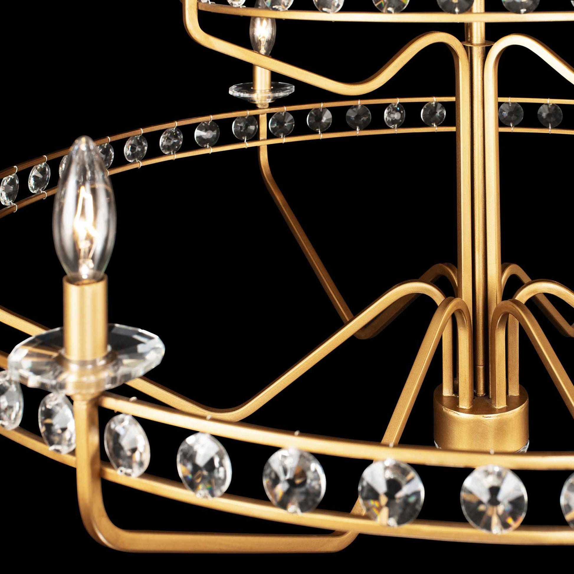 9 light 40 inch 2 tier antique gold chandelier