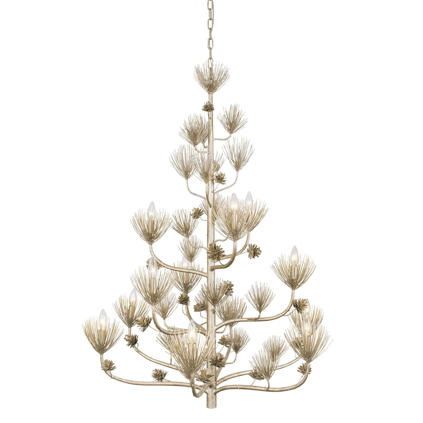 12 light 40 inch 3 tier zen gold chandelier