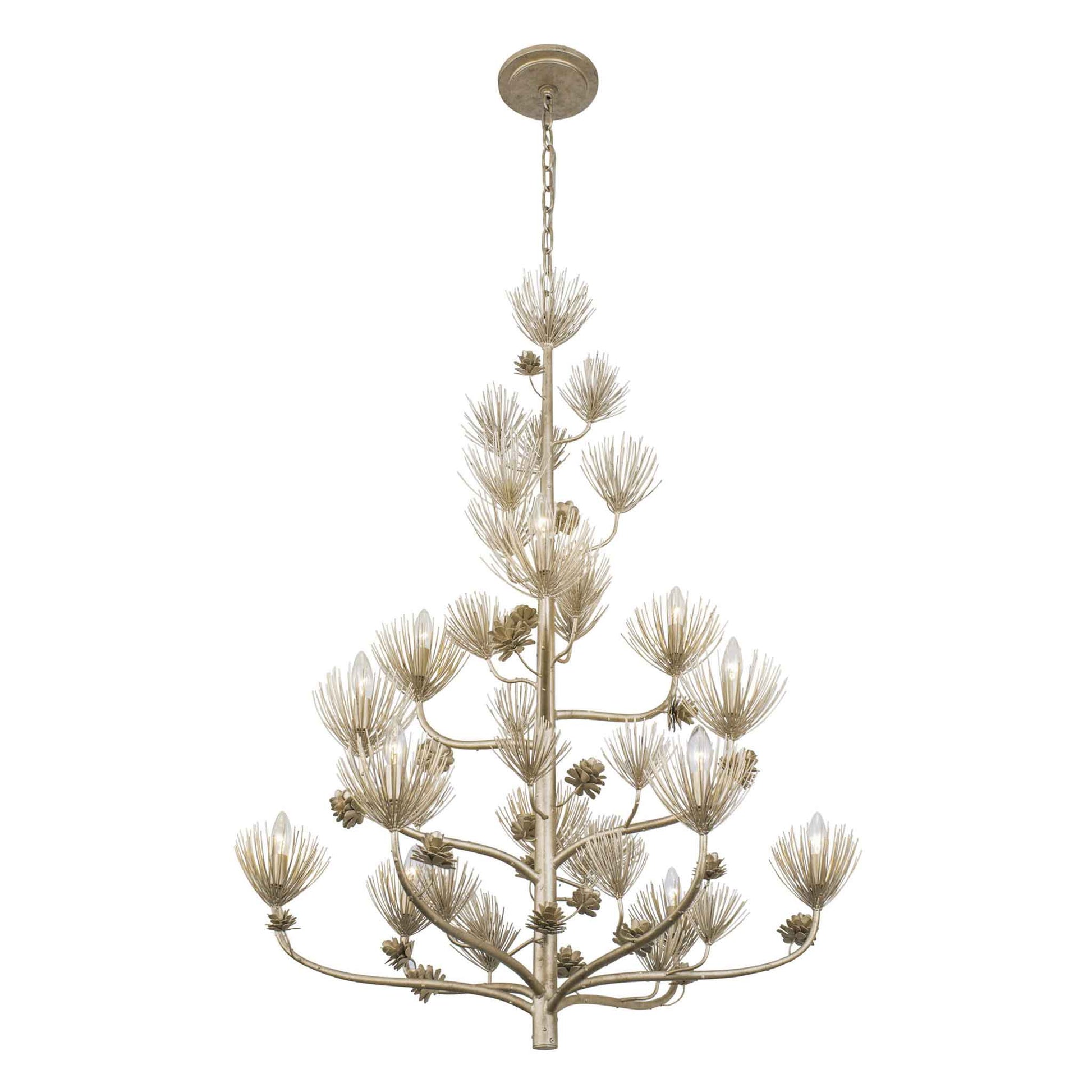 12 light 40 inch 3 tier zen gold chandelier