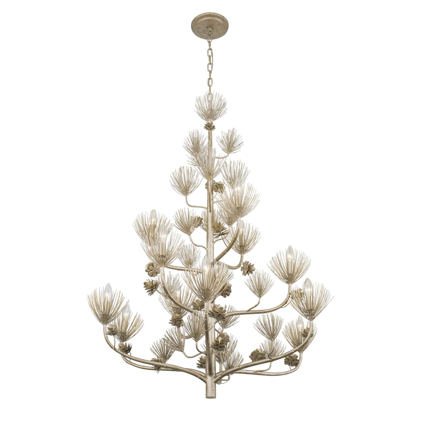 12 light 40 inch 3 tier zen gold chandelier