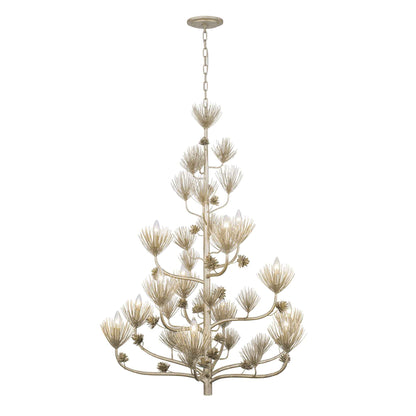 12 light 40 inch 3 tier zen gold chandelier