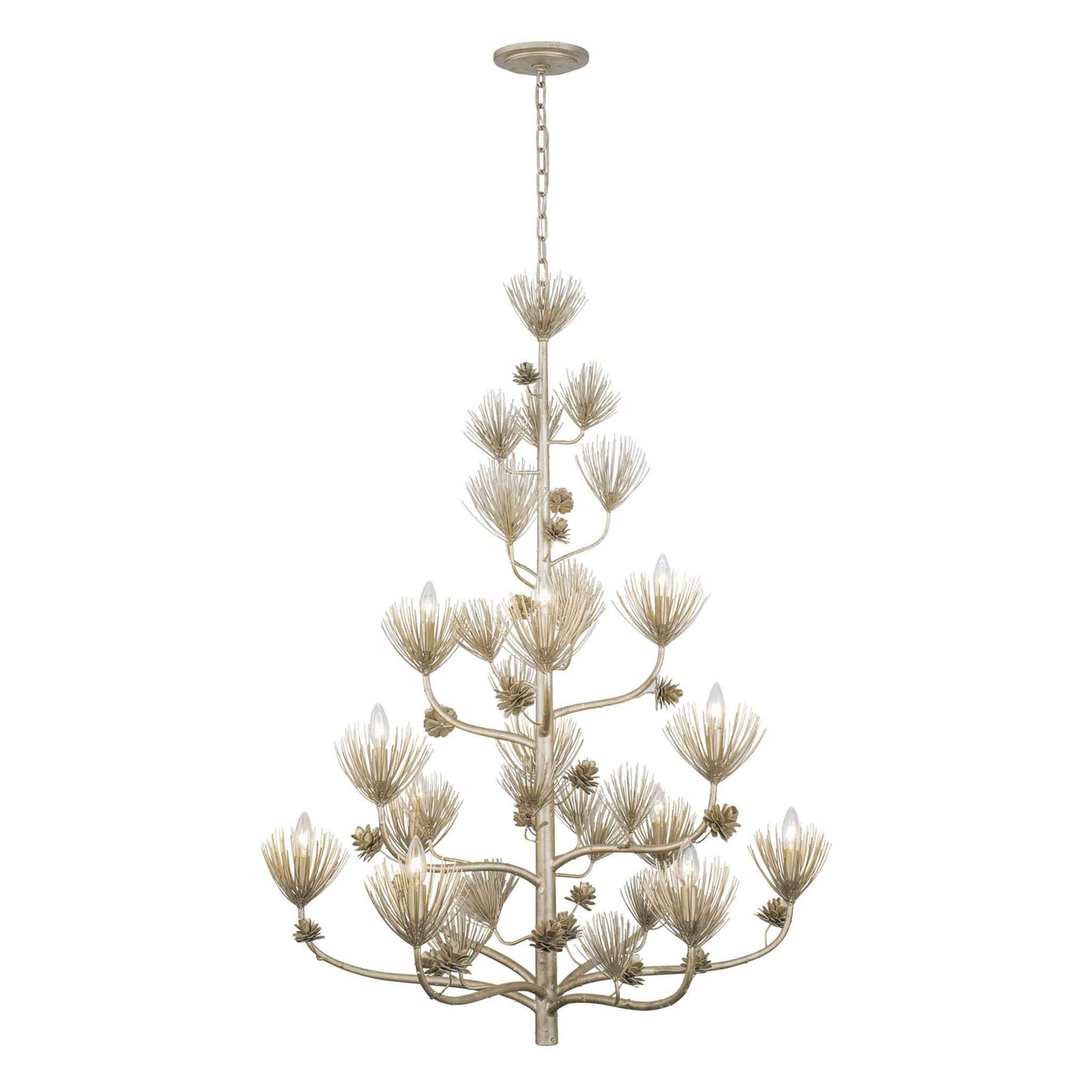 12 light 40 inch 3 tier zen gold chandelier