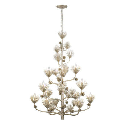 12 light 40 inch 3 tier zen gold chandelier