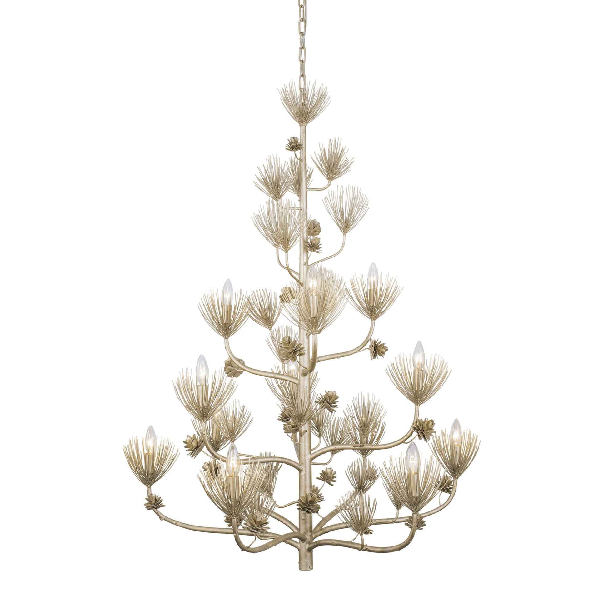 12 light 40 inch 3 tier zen gold chandelier