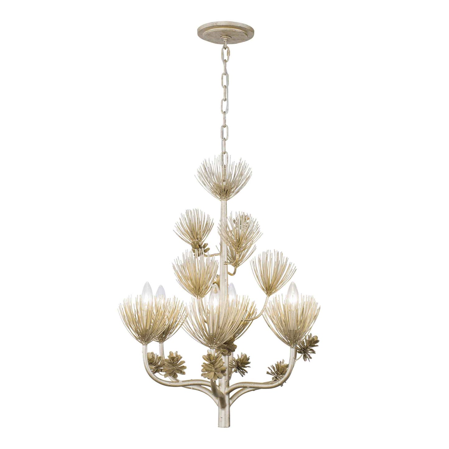 6 light 24 inch zen gold chandelier